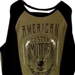 Fifth Sun American Custom Motor Co GREEN BLACK Men’s Thermal LS Shirt XXL
